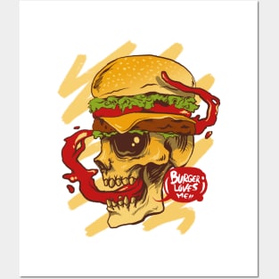 burger loves me Posters and Art